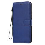 For Xiaomi Mi 11 Lite Solid Color Horizontal Flip Protective Leather Case with Holder & Card Slots & Wallet & Photo Frame & Lanyard(Blue)