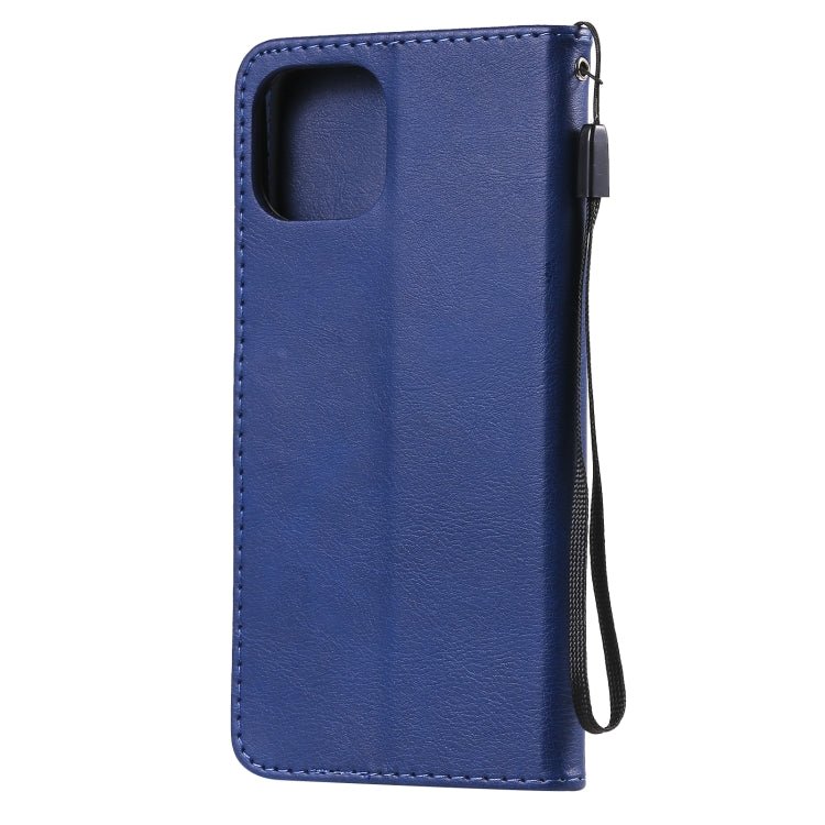 For Xiaomi Mi 11 Lite Solid Color Horizontal Flip Protective Leather Case with Holder & Card Slots & Wallet & Photo Frame & Lanyard(Blue)