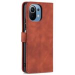 For Xiaomi Mi 11 Lite AZNS Skin Feel Calf Texture Horizontal Flip Leather Case with Card Slots & Holder & Wallet(Brown)