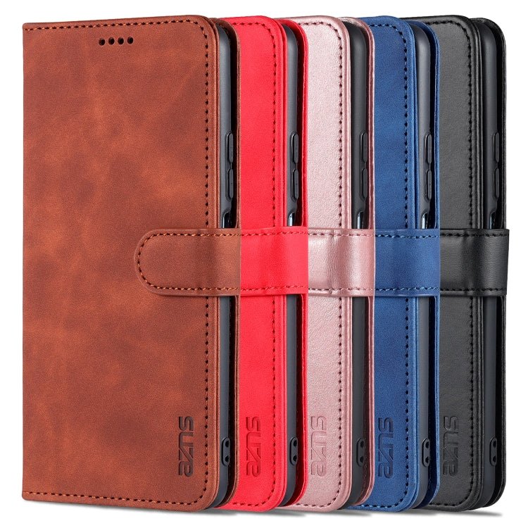 For Xiaomi Mi 11 Lite AZNS Skin Feel Calf Texture Horizontal Flip Leather Case with Card Slots & Holder & Wallet(Red)