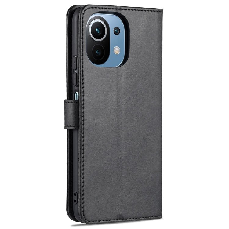 For Xiaomi Mi 11 Lite AZNS Skin Feel Calf Texture Horizontal Flip Leather Case with Card Slots & Holder & Wallet(Black)