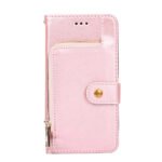 Zipper Bag PU + TPU Horizontal Flip Leather Case with Holder & Card Slot & Wallet & Lanyard For Xiaomi Mi 11 Lite(Rose Gold)