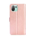 Zipper Bag PU + TPU Horizontal Flip Leather Case with Holder & Card Slot & Wallet & Lanyard For Xiaomi Mi 11 Lite(Rose Gold)