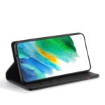 LC.IMEEKE Carbon Fiber PU + TPU Horizontal Flip Leather Case with Holder & Card Slot & Wallet For Samsung Galaxy S21+ 5G(Horizontal Black)