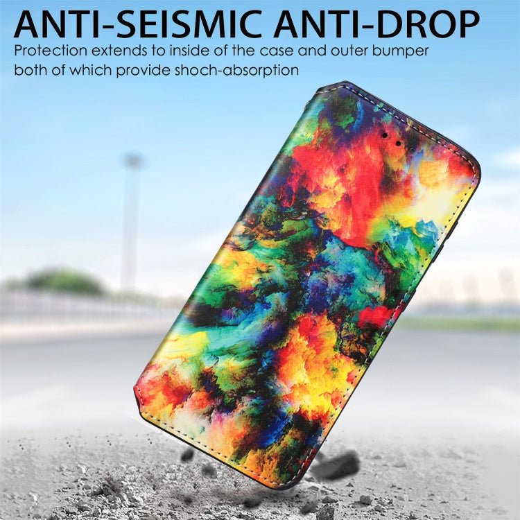 For Samsung Galaxy S21+ 5G Colorful Magnetic Horizontal Flip PU Leather Case with Holder & Card Slot & Wallet(Colorful Cloud)
