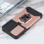 For Samsung Galaxy S21 5G Sliding Camera Cover Design PC + TPU Shockproof Case with Ring Holder & Card Slot(Rose Gold)