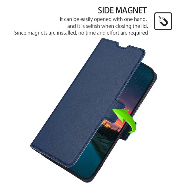 For Xiaomi Mi 11 Ultra Ultra-thin Voltage Side Buckle PU + TPU Horizontal Flip Leather Case with Holder & Card Slot(Blue)