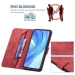 For Xiaomi Mi 11 Lite Magnetic Clasp RFID Blocking Anti-Theft Leather Case with Holder & Card Slots & Wallet(Red)