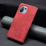 For Xiaomi Mi 11 Lite Magnetic Clasp RFID Blocking Anti-Theft Leather Case with Holder & Card Slots & Wallet(Red)