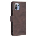 For Xiaomi Mi 11 Lite Magnetic Clasp RFID Blocking Anti-Theft Leather Case with Holder & Card Slots & Wallet(Brown)