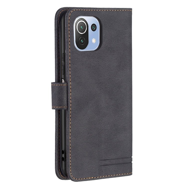 For Xiaomi Mi 11 Lite Magnetic Clasp RFID Blocking Anti-Theft Leather Case with Holder & Card Slots & Wallet(Black)
