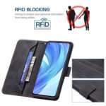 For Xiaomi Mi 11 Lite Magnetic Clasp RFID Blocking Anti-Theft Leather Case with Holder & Card Slots & Wallet(Black)