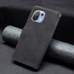 For Xiaomi Mi 11 Lite Magnetic Clasp RFID Blocking Anti-Theft Leather Case with Holder & Card Slots & Wallet(Black)
