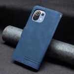 For Xiaomi Mi 11 Lite Magnetic Clasp RFID Blocking Anti-Theft Leather Case with Holder & Card Slots & Wallet(Blue)