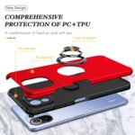 For Xiaomi Mi 11 Lite 5G PC + TPU Shockproof Magnetic Phone Case with Invisible Ring Holder(Red)