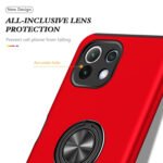 For Xiaomi Mi 11 Lite 5G PC + TPU Shockproof Magnetic Phone Case with Invisible Ring Holder(Red)