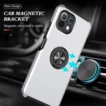 For Xiaomi Mi 11 Lite 5G PC + TPU Shockproof Magnetic Phone Case with Invisible Ring Holder(Silver)