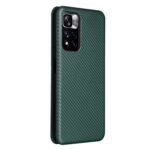 For Xiaomi Redmi Note 11 Pro / Note 11 Pro+ Carbon Fiber Texture Horizontal Flip PU Phone Case(Green)