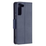 For Samsung Galaxy S22+ 5G Litchi Texture Pure Color Horizontal Flip Leather Phone Case with Holder & Card Slots & Wallet & Lanyard(Dark Blue)