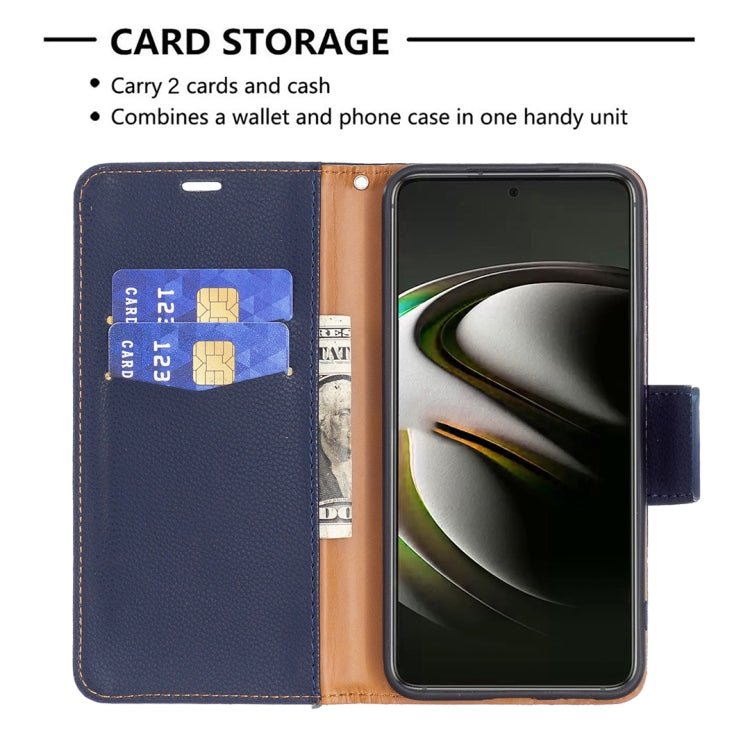 For Samsung Galaxy S22 5G Litchi Texture Pure Color Horizontal Flip Leather Phone Case with Holder & Card Slots & Wallet & Lanyard(Dark Blue)
