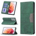 For Samsung Galaxy S21 5G Magnetic Splicing Leather Phone Case(Green)