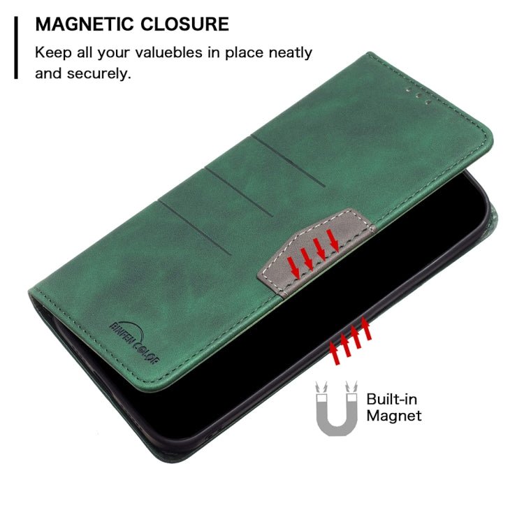 For Samsung Galaxy S21+ 5G Magnetic Splicing Leather Phone Case(Green)