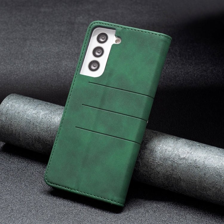 For Samsung Galaxy S21+ 5G Magnetic Splicing Leather Phone Case(Green)