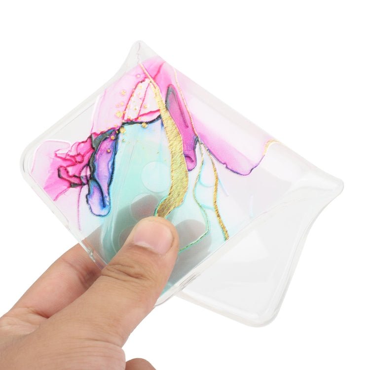 For Samsung Galaxy S22+ 5G Hollow Marble Pattern TPU Precise Hole Phone Protective Case(Green)