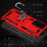 For Xiaomi Redmi Note 11 5G Shockproof TPU + PC Phone Case with 360 Degree Rotating Holder(Red)
