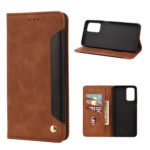 For Xiaomi Redmi Note 11 Skin Feel Splicing Leather Phone Case(Brown)