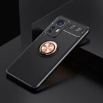 For Xiaomi 12 Ring Holder 360 Degree Rotating TPU Case(Black Rose Gold)