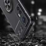 For Xiaomi 12 Ring Holder 360 Degree Rotating TPU Case(Black Rose Gold)