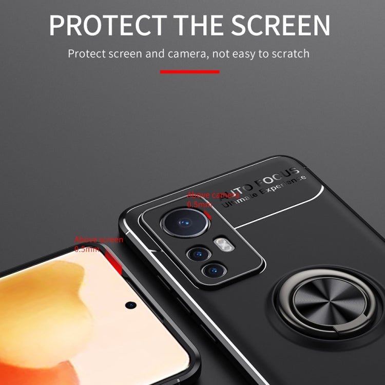 For Xiaomi 12 Ring Holder 360 Degree Rotating TPU Case(Red)
