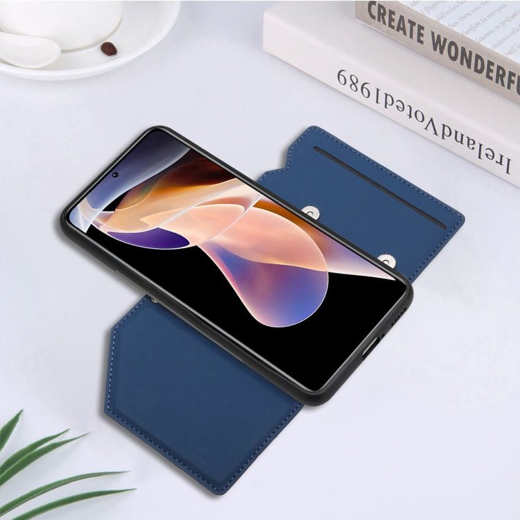 For Xiaomi Redmi Note 11 Pro Skin Feel PU + TPU + PC Phone Case with Card Slots(Blue)