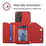 For Xiaomi Redmi Note 11 Pro Skin Feel PU + TPU + PC Phone Case with Card Slots(Red)