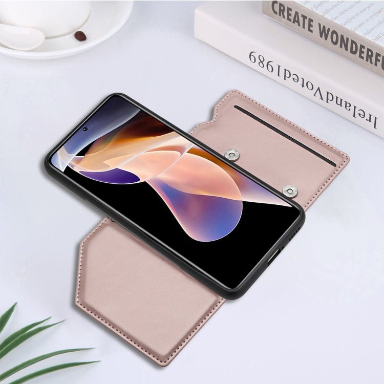 For Xiaomi Redmi Note 11 Pro Skin Feel PU + TPU + PC Phone Case with Card Slots(Rose Gold)