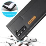 For Samsung Galaxy S22 5G LC.IMEEKE LC-001 Series PU + TPU Color Matching Frosted Leather Phone Case(Black)