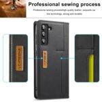 For Samsung Galaxy S22 5G LC.IMEEKE LC-001 Series PU + TPU Color Matching Frosted Leather Phone Case(Black)