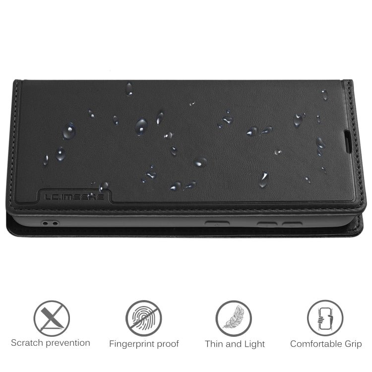 For Samsung Galaxy S22 5G LC.IMEEKE LC-001 Series PU + TPU Color Matching Frosted Leather Phone Case(Black)