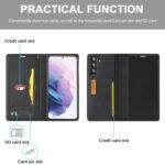 For Samsung Galaxy S22+ 5G LC.IMEEKE LC-001 Series PU + TPU Color Matching Frosted Leather Phone Case(Black)