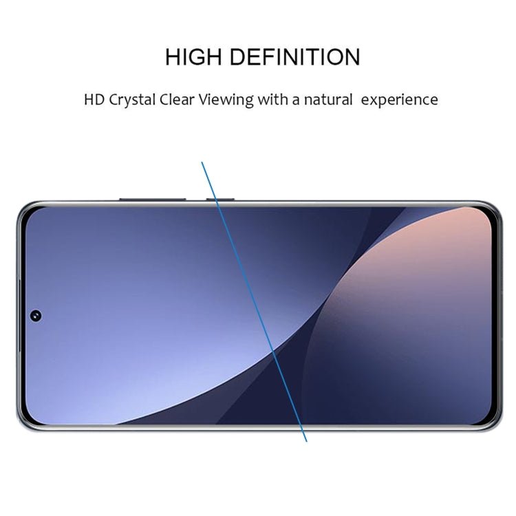 Full Glue 9H HD 3D Curved Edge Tempered Glass Film For Xiaomi 12X / 12(Black)