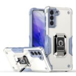 For Samsung Galaxy S21+ 5G Ring Holder Non-slip Armor Phone Case(White)