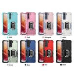 For Samsung Galaxy S21+ 5G Ring Holder Non-slip Armor Phone Case(White)