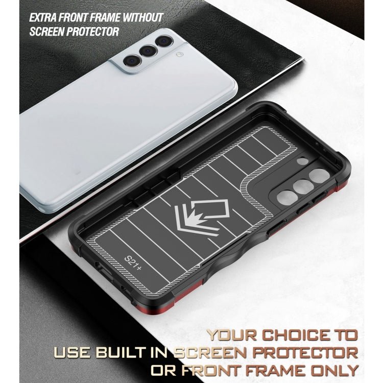 For Samsung Galaxy S21+ 5G Ring Holder Non-slip Armor Phone Case(White)