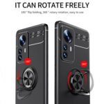 For Xiaomi 12 Pro Metal Ring Holder TPU Phone Case(Black Blue)