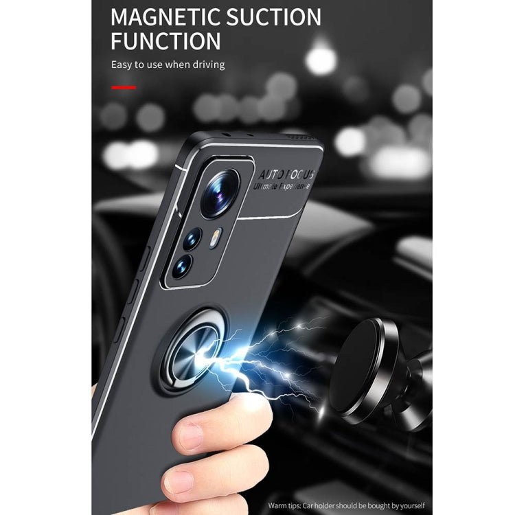 For Xiaomi 12 Pro Metal Ring Holder TPU Phone Case(Black)
