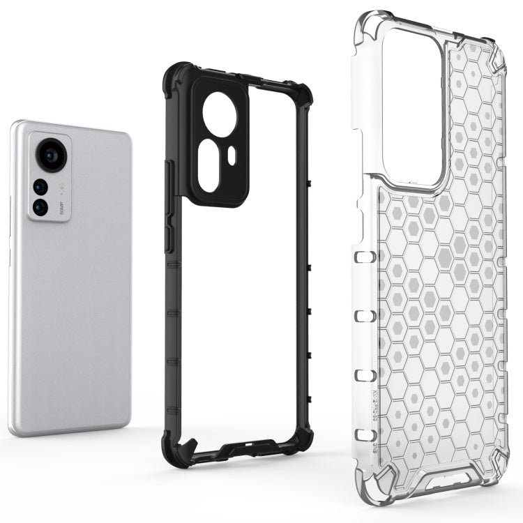 For Xiaomi 12 Pro Shockproof Honeycomb PC + TPU Phone Case(White)