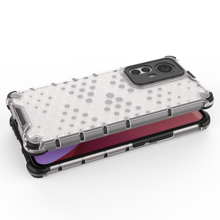 For Xiaomi 12 Pro Shockproof Honeycomb PC + TPU Phone Case(White)