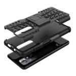 For Xiaomi Redmi Note 11 5G Tire Texture TPU + PC Phone Case(Black)