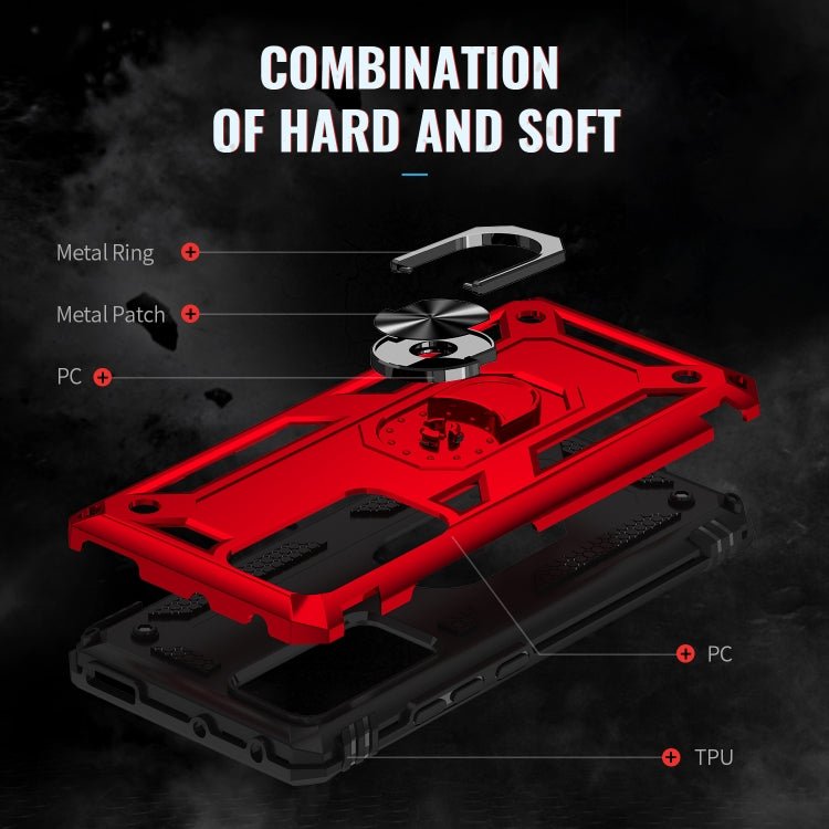 For Xiaomi 12 Shockproof TPU + PC Phone Case with Holder(Red)